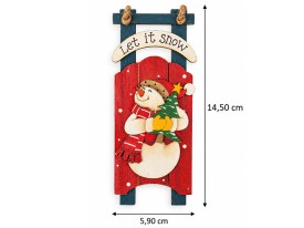 Adorno madera Navidad CARTEL CON FIGURA 